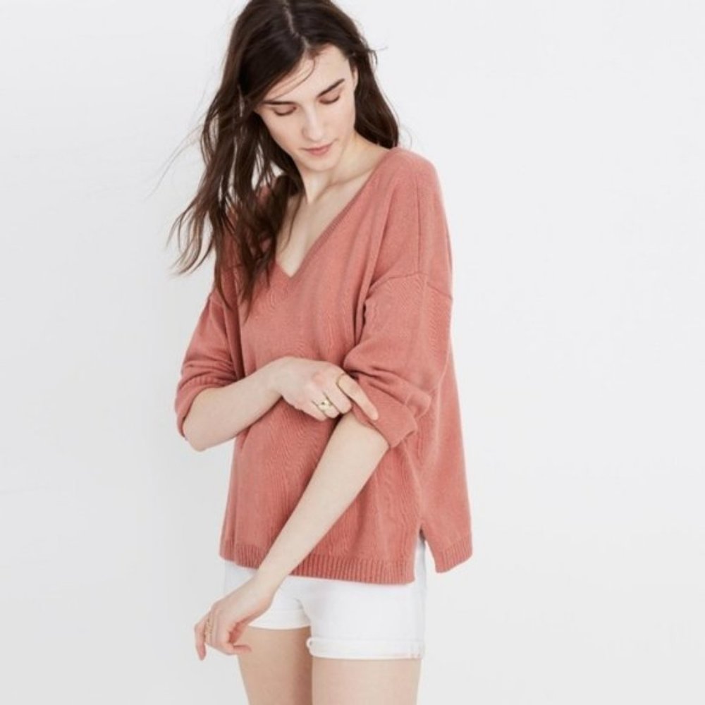 Madewell double V Pullover Sweater M